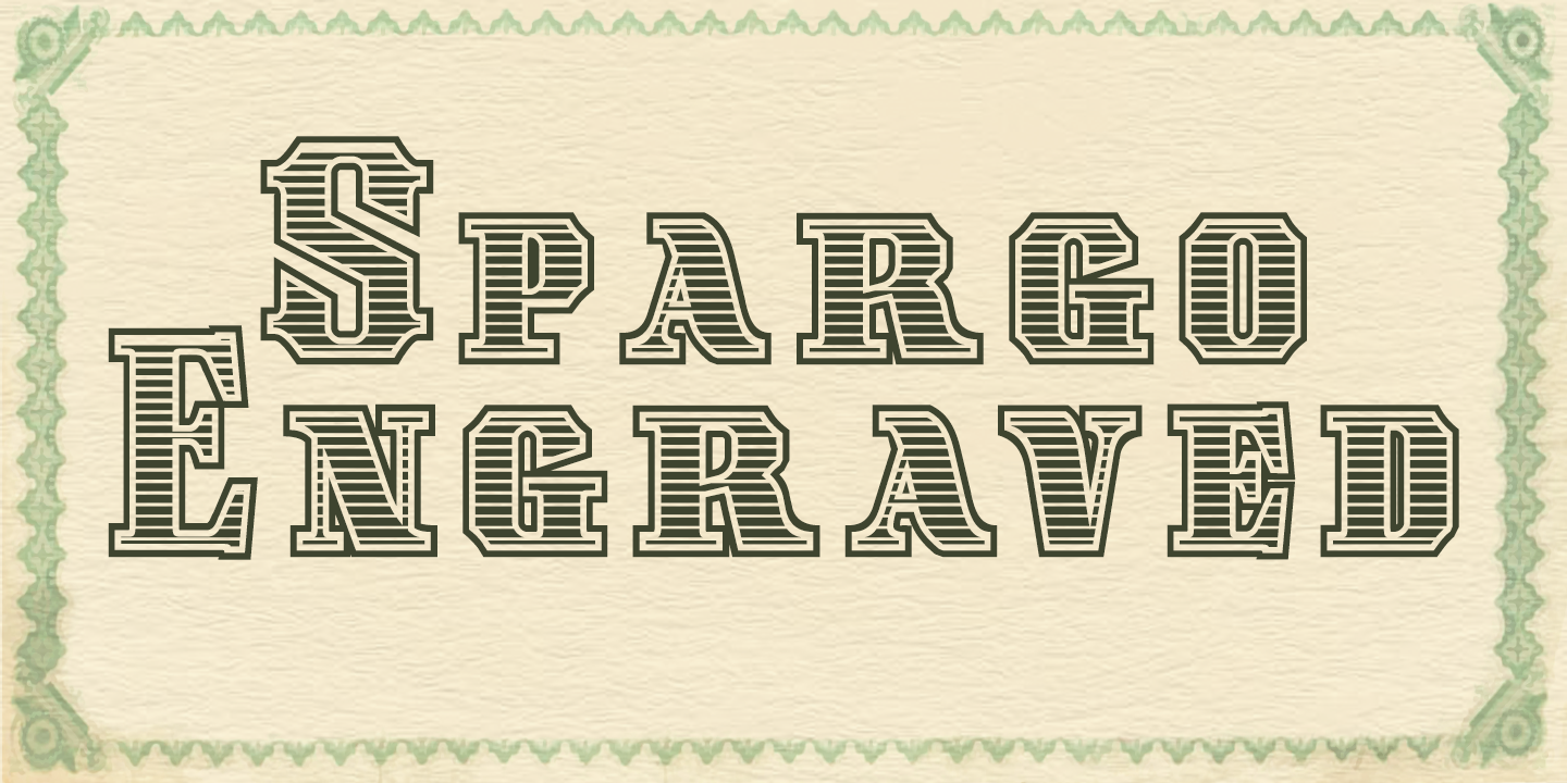 Beispiel einer Spargo Alternate-Schriftart